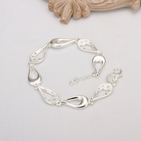 STYLISH CHIC WOMEN'S OPENWORK DROP SOLID COLOR BRACELET (SILVER)