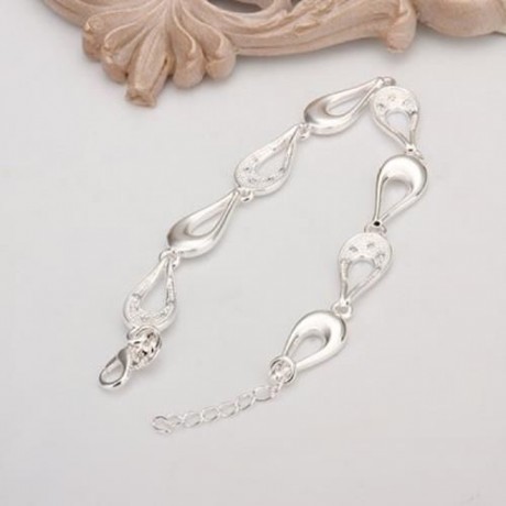 STYLISH CHIC WOMEN'S OPENWORK DROP SOLID COLOR BRACELET (SILVER)