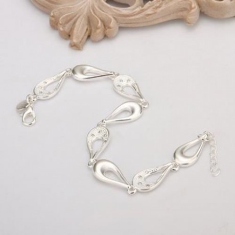 STYLISH CHIC WOMEN'S OPENWORK DROP SOLID COLOR BRACELET (SILVER)