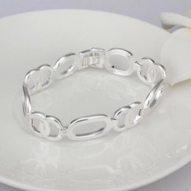 STYLISH CHIC ELLIPSE LINK BRACELET FOR MEN (SILVER)