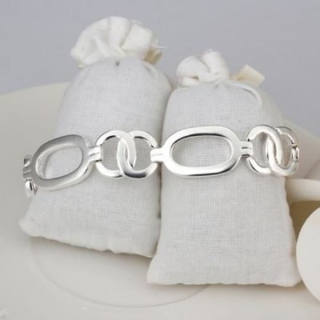 STYLISH CHIC ELLIPSE LINK BRACELET FOR MEN (SILVER)