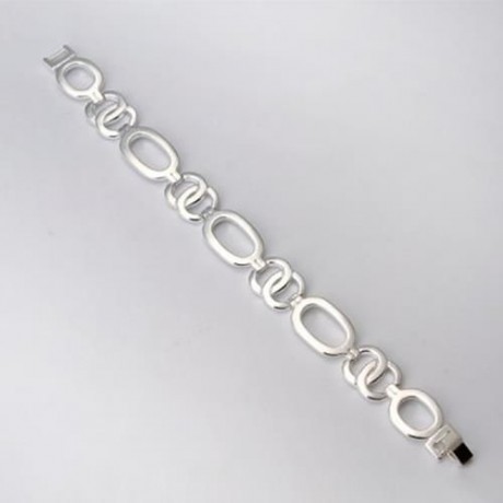STYLISH CHIC ELLIPSE LINK BRACELET FOR MEN (SILVER)