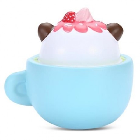 SQUISHYFUN PU SLOW RISING SIMULATE CUTE PANDA COFFEE CUP TOY (BLUE)
