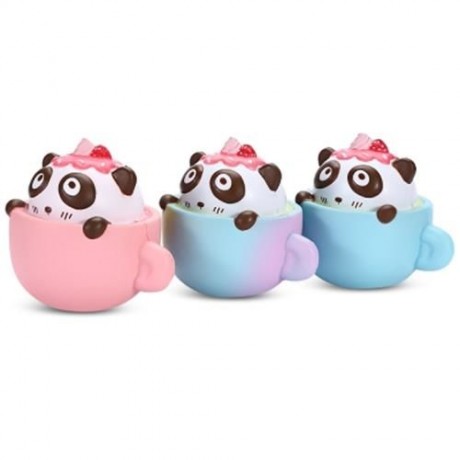 SQUISHYFUN PU SLOW RISING SIMULATE CUTE PANDA COFFEE CUP TOY (BLUE)