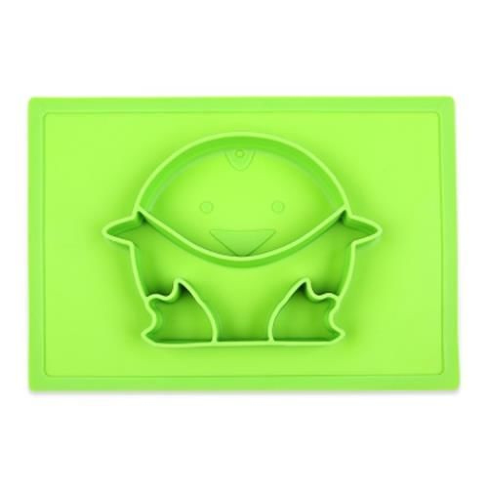 SILICONE BABY INFANT FOOD PLACEMAT PLATE DISH BOWL (GREEN)