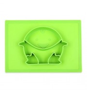 SILICONE BABY INFANT FOOD PLACEMAT PLATE DISH BOWL (GREEN)