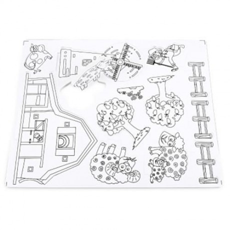 3D DRAWING PUZZLE FARM BUILDING BLOCKS EDUCATIONAL TOY (COLORFUL)