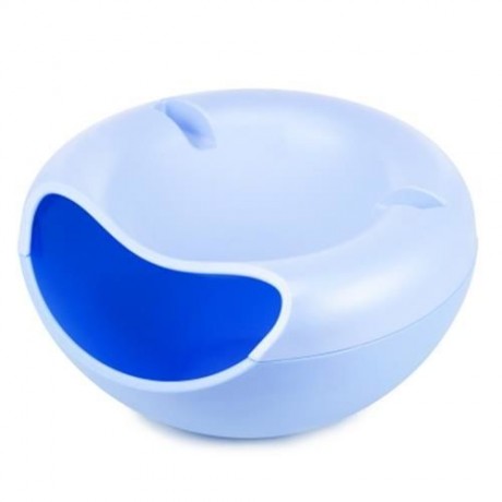 DOUBLE-DECK SNACK STORAGE BOX MELON SEEDS CONTAINER (BLUE)