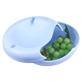 DOUBLE-DECK SNACK STORAGE BOX MELON SEEDS CONTAINER (BLUE)