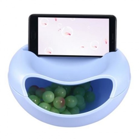 DOUBLE-DECK SNACK STORAGE BOX MELON SEEDS CONTAINER (BLUE)