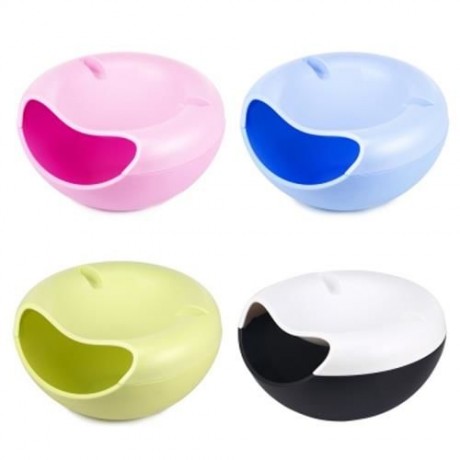 DOUBLE-DECK SNACK STORAGE BOX MELON SEEDS CONTAINER (BLUE)