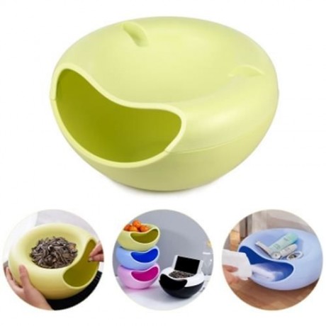 DOUBLE-DECK SNACK STORAGE BOX MELON SEEDS CONTAINER (BLUE)