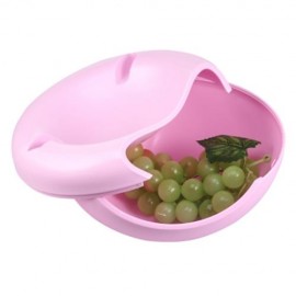 DOUBLE-DECK SNACK STORAGE BOX MELON SEEDS CONTAINER (PINK)