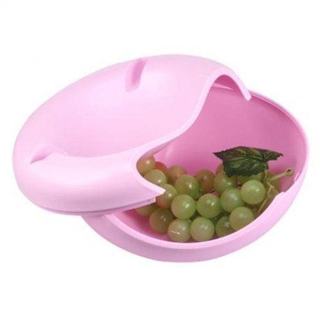 DOUBLE-DECK SNACK STORAGE BOX MELON SEEDS CONTAINER (PINK)