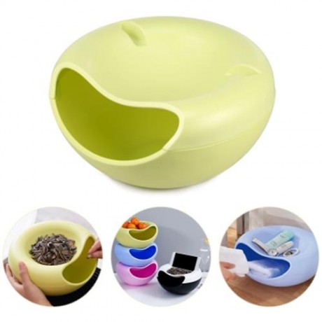 DOUBLE-DECK SNACK STORAGE BOX MELON SEEDS CONTAINER (PINK)