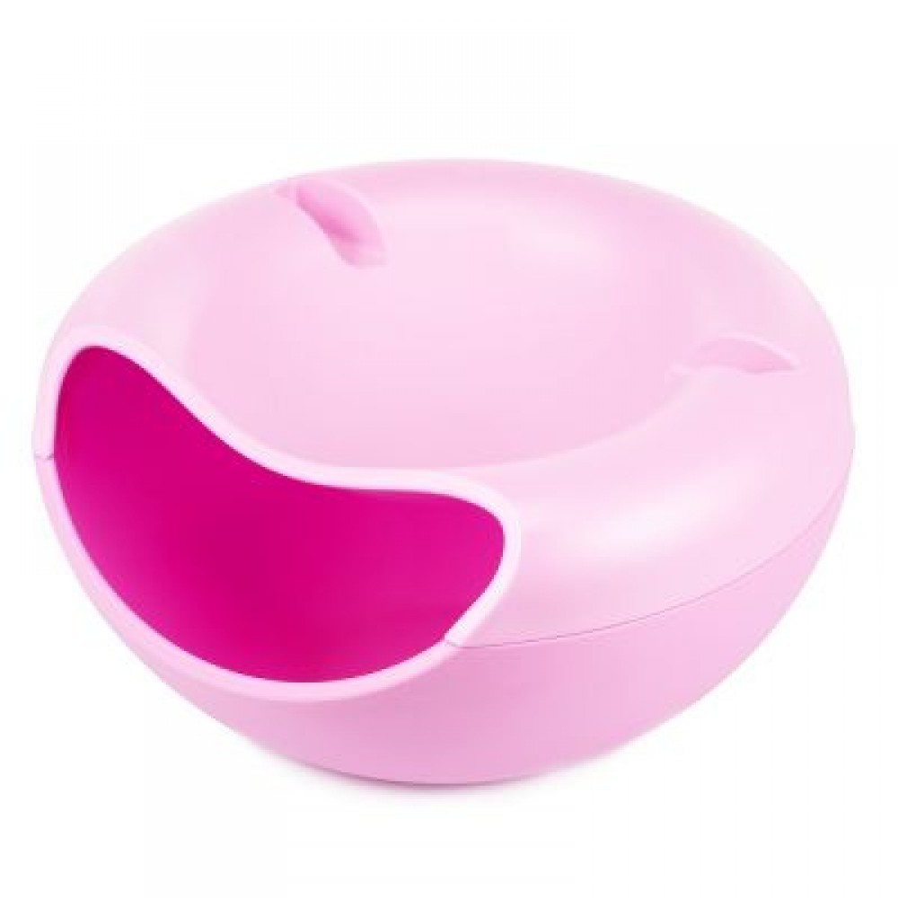 Double-deck Snack Storage Box Melon Seeds Container (PINK)
