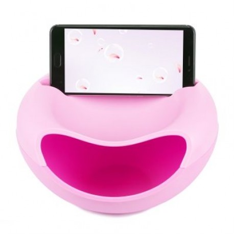 Double-deck Snack Storage Box Melon Seeds Container (PINK)