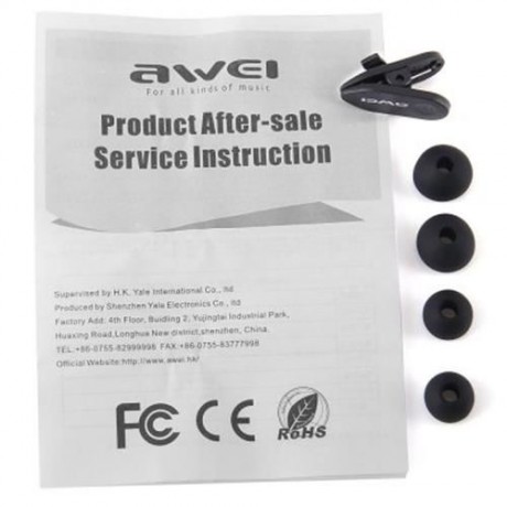 AWEI ESQ7 1.2M CABLE LENGTH IN-EAR EARPHONE FOR MOBILE PHONE TABLET PC (SILVER)