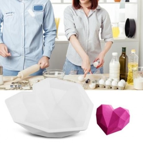 DIY LOVE FORM SILICONE MOUSSE CAKE MOLD (WHITE)
