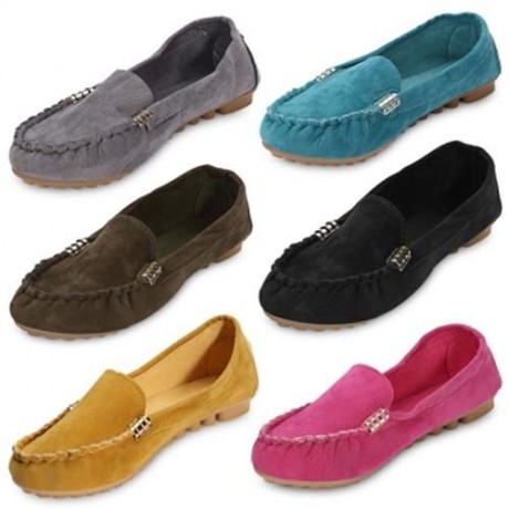 CASUAL ROUND TOE SLIP-ON NON-SLIP WOMEN FLAT SHOES (YELLOW)