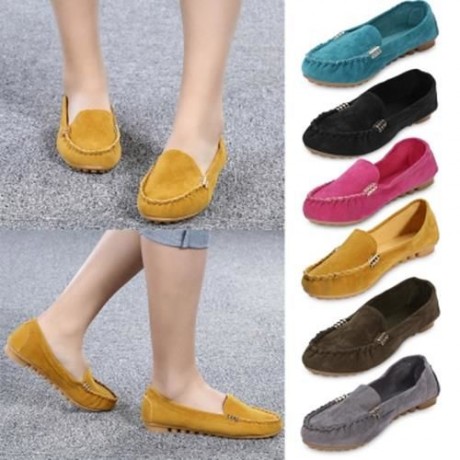CASUAL ROUND TOE SLIP-ON NON-SLIP WOMEN FLAT SHOES (YELLOW)