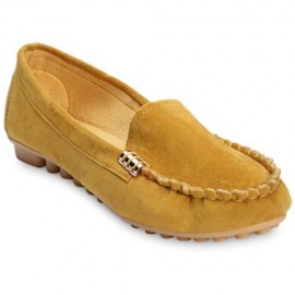 CASUAL ROUND TOE SLIP-ON NON-SLIP WOMEN FLAT SHOES (YELLOW)