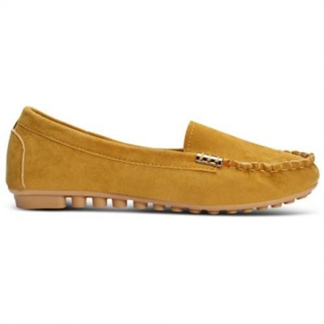 CASUAL ROUND TOE SLIP-ON NON-SLIP WOMEN FLAT SHOES (YELLOW)