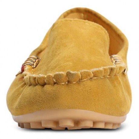CASUAL ROUND TOE SLIP-ON NON-SLIP WOMEN FLAT SHOES (YELLOW)