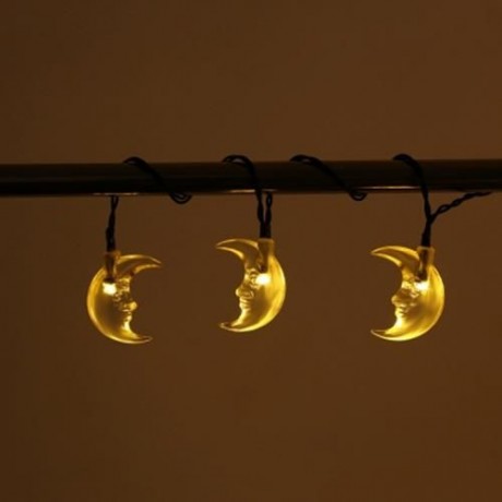 SOLAR POWERED WATERPROOF 20 LEDS LOVELY MOON STRING LAMP (WARM WHITE LIGHT)