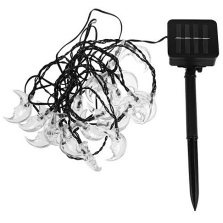 SOLAR POWERED WATERPROOF 20 LEDS LOVELY MOON STRING LAMP (WARM WHITE LIGHT)