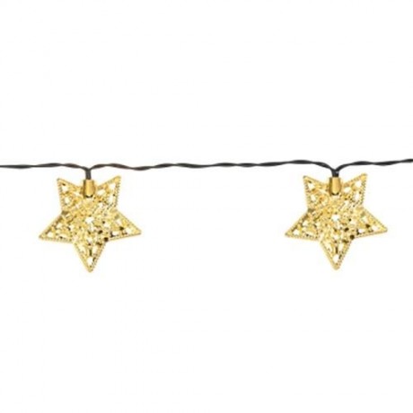 SOLAR POWERED WATERPROOF 20 LEDS IRON STAR STRING LAMP (WARM WHITE LIGHT)