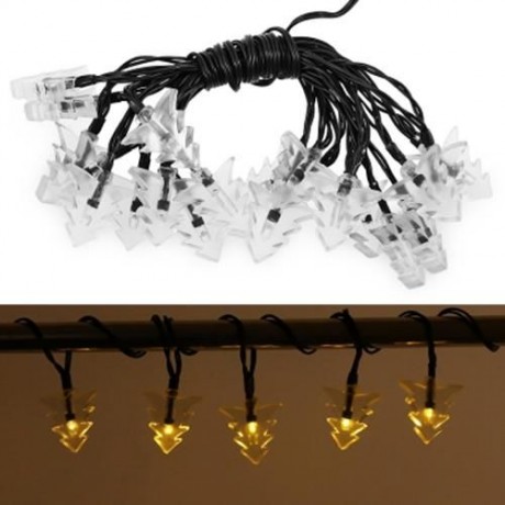 SOLAR POWERED WATERPROOF 20 LEDS XMAS TREE STRING LAMP (WARM WHITE LIGHT)