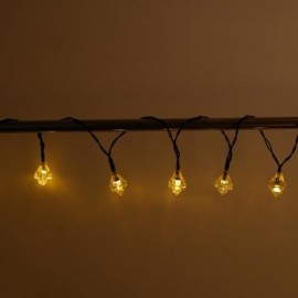 SOLAR POWERED WATERPROOF 20 LEDS DIAMOND STRING LAMP (WARM WHITE LIGHT)
