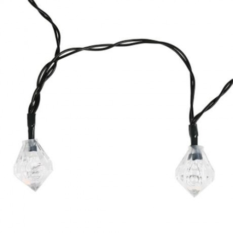 SOLAR POWERED WATERPROOF 20 LEDS DIAMOND STRING LAMP (WARM WHITE LIGHT)