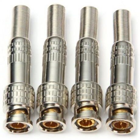 MULTIFUNCTIONAL DIY WATERMELON RIND PATTERN SOLDER TYPE BNC CABLE SOCKETS - 4PCS (SILVER)