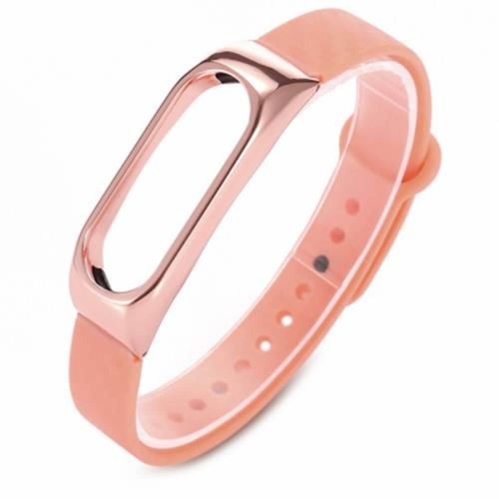 WRISTBAND FOR XIAOMI MI BAND 2 ZINC ALLOY   TPE MATERIAL (ORANGE)