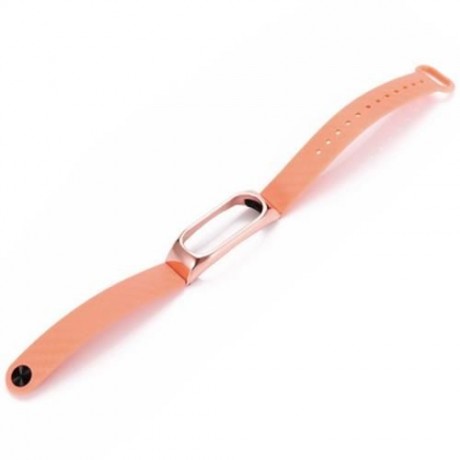 WRISTBAND FOR XIAOMI MI BAND 2 ZINC ALLOY   TPE MATERIAL (ORANGE)