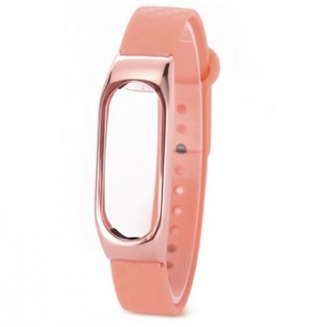 WRISTBAND FOR XIAOMI MI BAND 2 ZINC ALLOY   TPE MATERIAL (ORANGE)