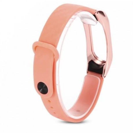 WRISTBAND FOR XIAOMI MI BAND 2 ZINC ALLOY   TPE MATERIAL (ORANGE)