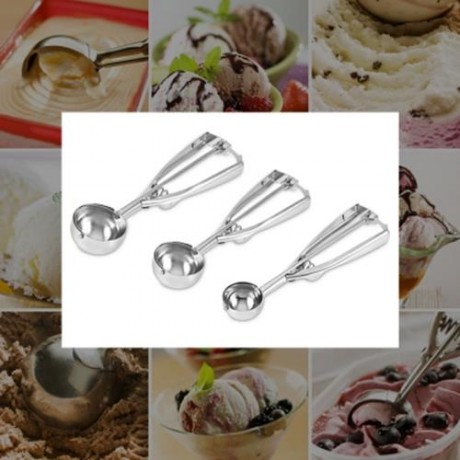NON-MAGNETIC STAINLESS STEEL ICE CREAM FRUIT SCOOP (SILVER)