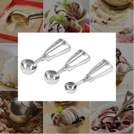 Non-magnetic Stainless Steel Ice Cream Fruit Scoop (SILVER)