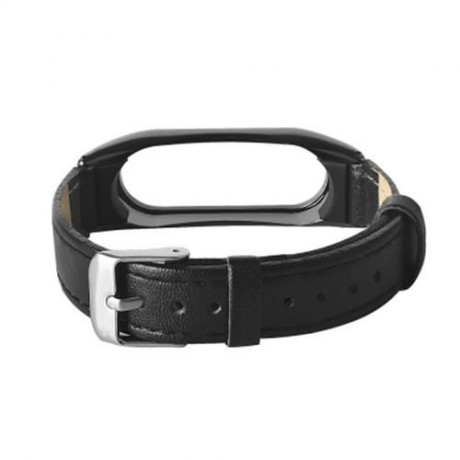 LEATHER WRISTBAND FOR XIAOMI MI BAND 2 (BLACK)