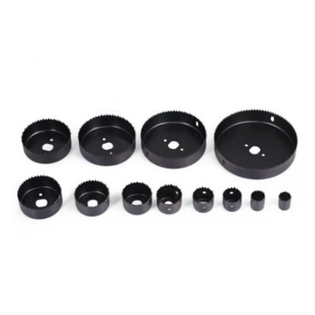 16PCS CARBON STEEL HOLE SAW BOX PACKAGING WOODWORKING TOOL (BLACK)