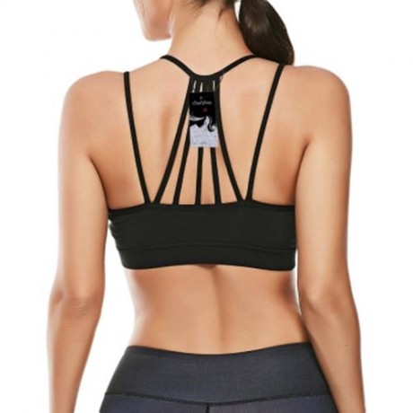 STRAPPY WORKOUT PADDED BRA (BLACK)