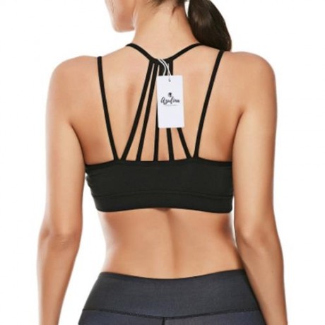 STRAPPY WORKOUT PADDED BRA (BLACK)