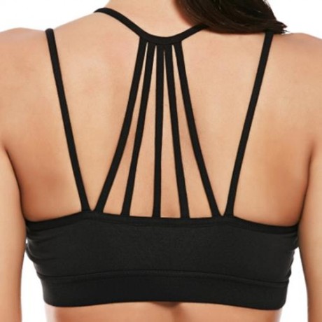 STRAPPY WORKOUT PADDED BRA (BLACK)