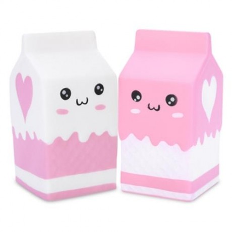 SQUISHY PU SLOW RISING SIMULATE CUTE EMOJI MILK BOX BREAD TOY (COLORMIX)