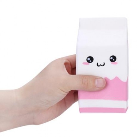 SQUISHY PU SLOW RISING SIMULATE CUTE EMOJI MILK BOX BREAD TOY (COLORMIX)