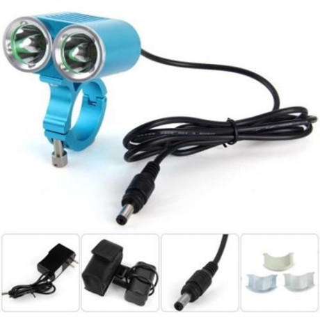 DARK KNIGHT K2E 2 X CREE XML-T6 LED BIKE HEADLIGHT 4 MODES BICYCLE LIGHT - EU PLUG 2400LM 