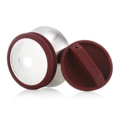 TRAVEL HIKING TEA FILTER GLASS BOTTLE SET WITH PORTABLE BAG (SILVER AND RED)